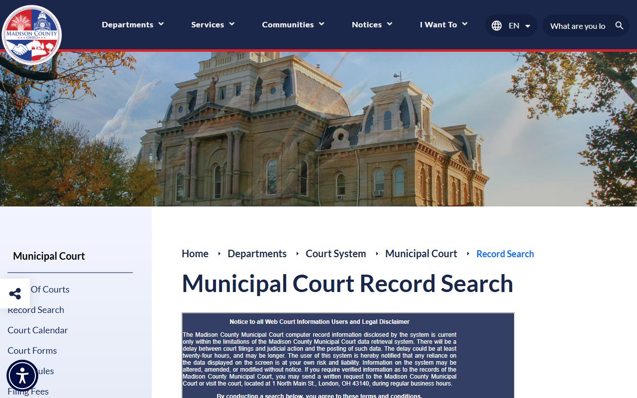 Madison County municipal court records after jail arrest search