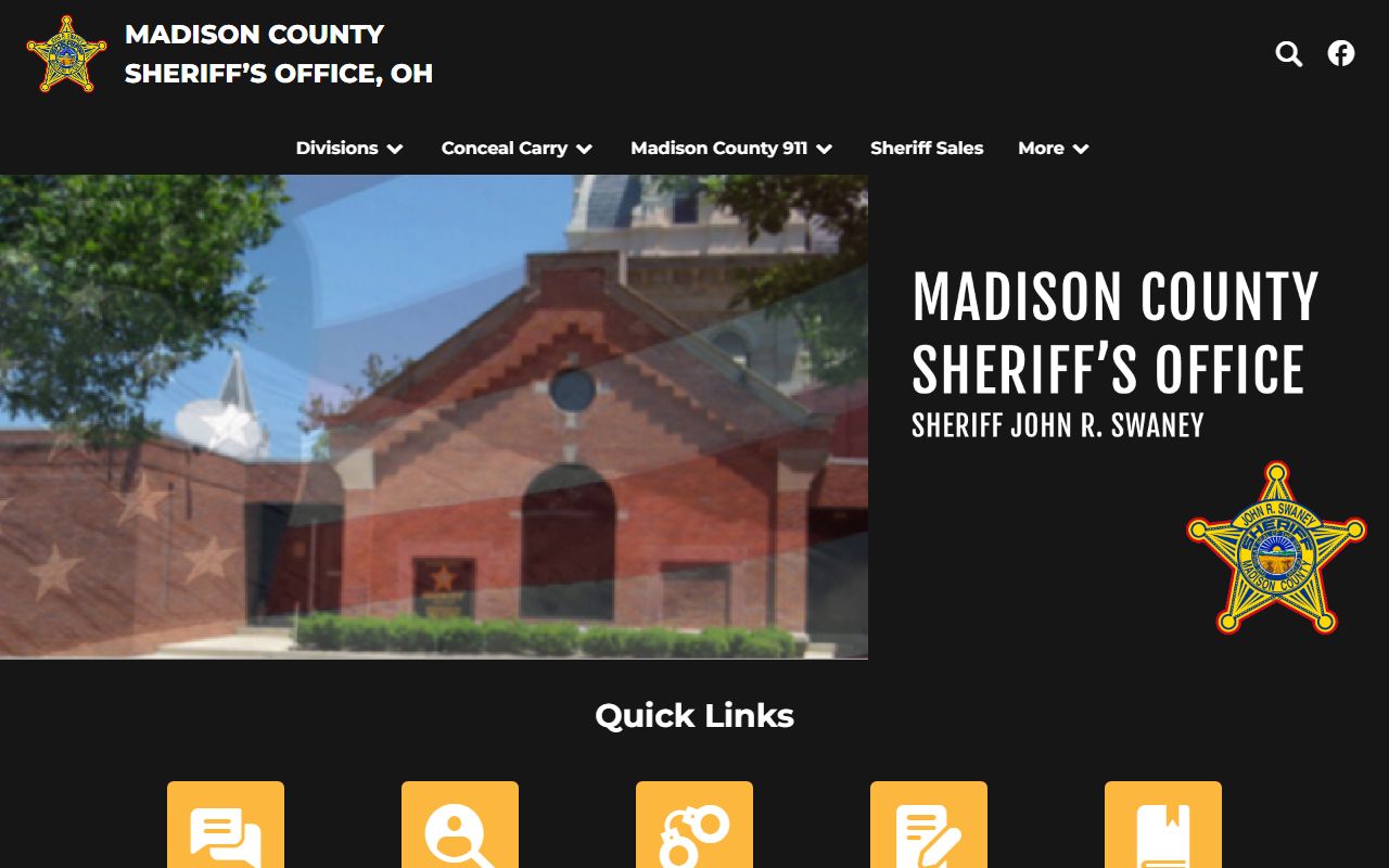 Madison County Sheriff inmate population search homepage